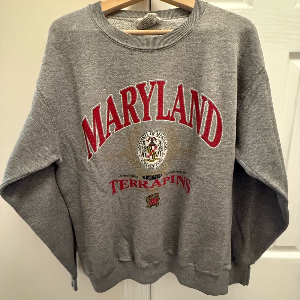 Lee Gray Maryland Terrapins Crewneck Sweater